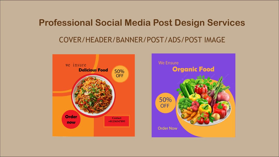 Professional social Media post design services