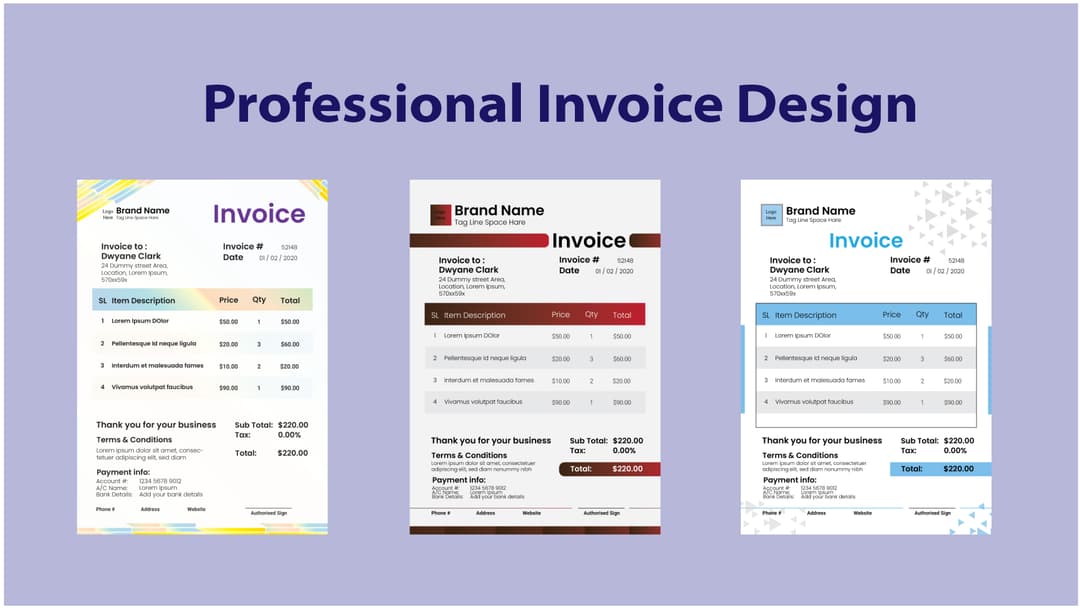 Professional Invoice design