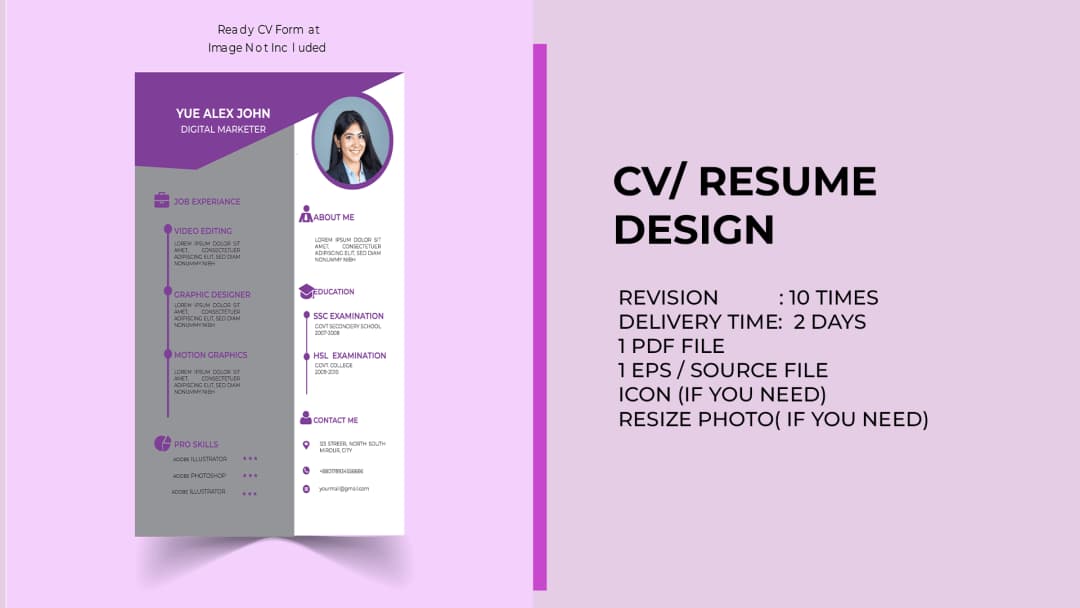 I will design Professional CV/ Resume with Quickly Delivery.