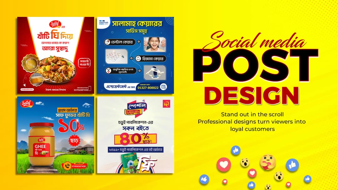 I will design eye catching social media post design for your brand