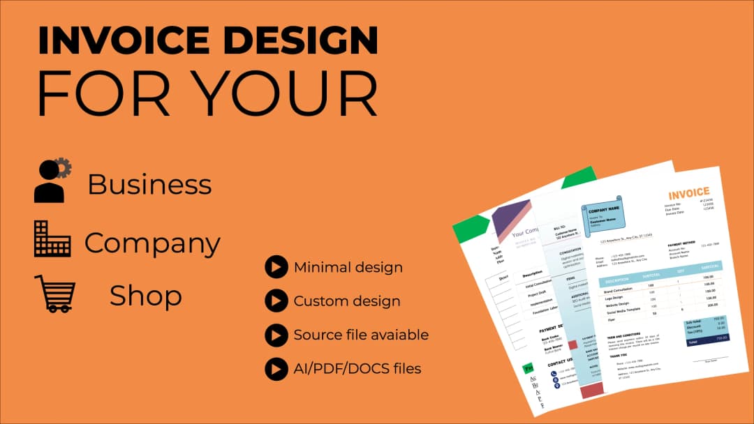 I will make custom invoice design for your business