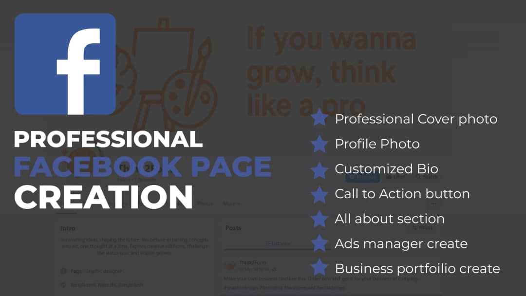 I will do facebook business page create , social media pages and accounts